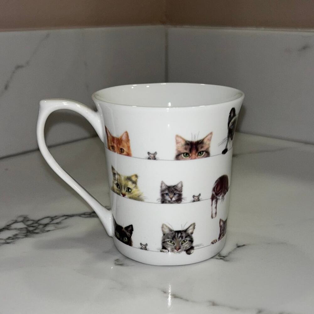 Ashdene Peeping Felines Bone Chine Mug/Cup - Picture 2 of 7